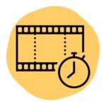 Drop frame timecode icon with film and clock