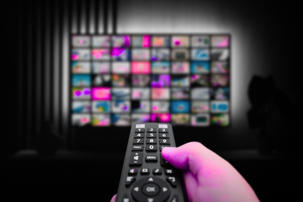 TV control pointing to a streaming site