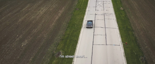 Example of SDH subtitles styled to a standard subtitling appearance. Text reads "I'm street smart..." in white text, black outline, no background.