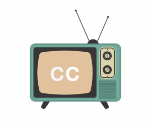 TV with closed caption icon