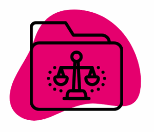 Law case file on pink blob