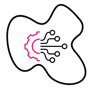 Half a gear with lines coming out of it