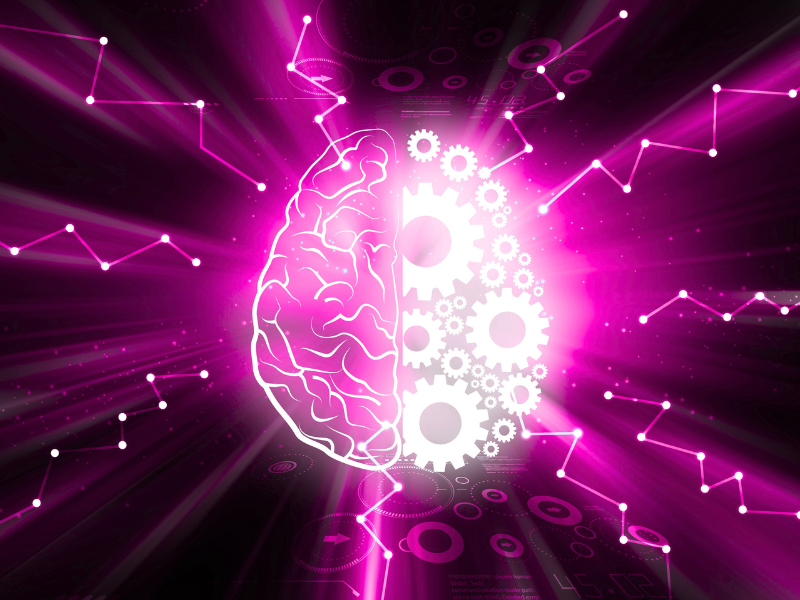 half of a human brain and half of an AI brain