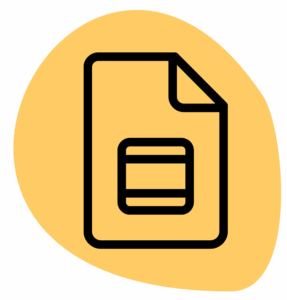 Google Slides logo on yellow background