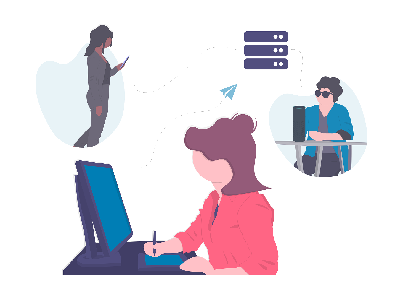 People interact with user interfaces.