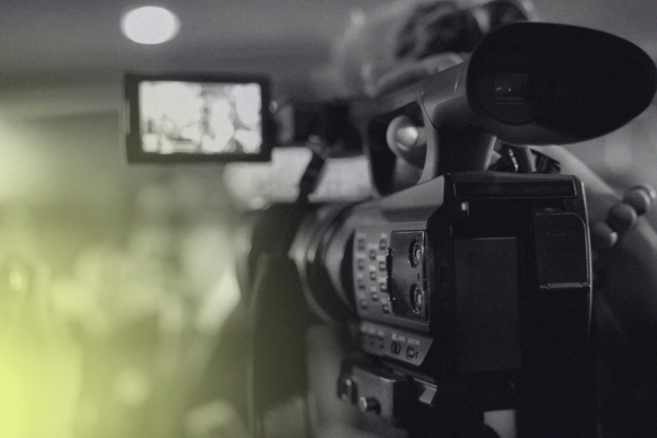 video camera in film studio